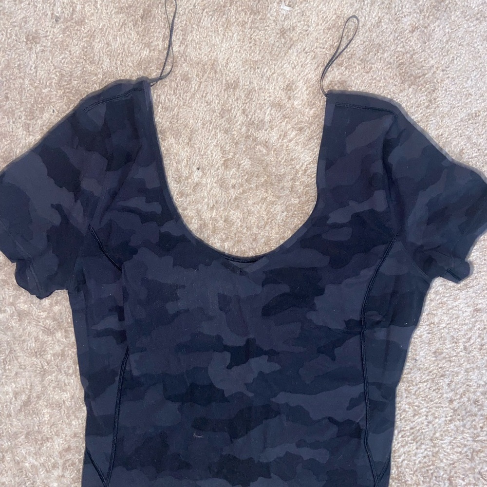 lululemon align Black Camo Scoop-Neck short sleeve